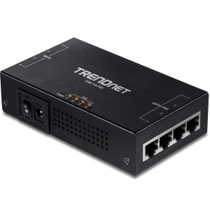 TRENDnet TPE-147GI Gigabit PoE+ Injector, Up to 30W power, 4 Gigabit ports and Gigabit PoE ports 